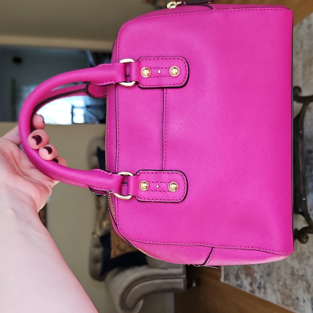 Michael Kors Fuchsia Leather Mini Cindy Satchel - Picture 8 of 13